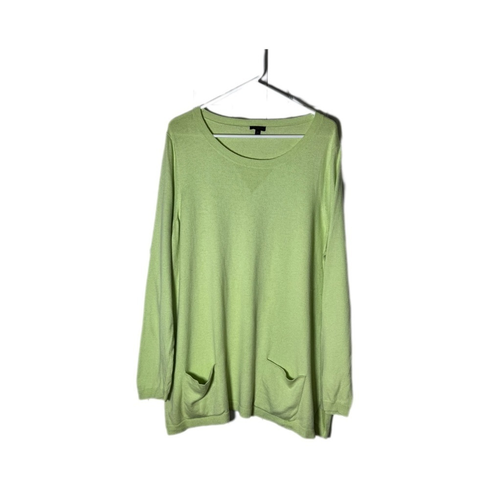 Talbots Light Green Crew Neck Sweater with Pockets